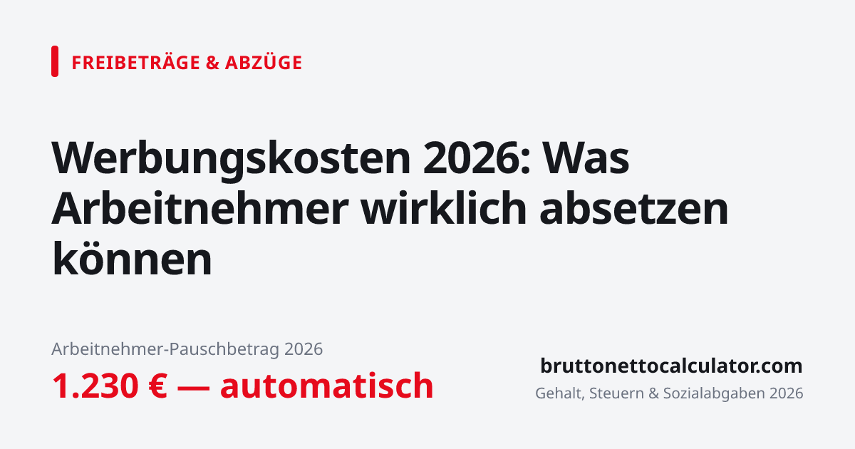 Werbungskosten 2026: Was Arbeitnehmer wirklich absetzen können