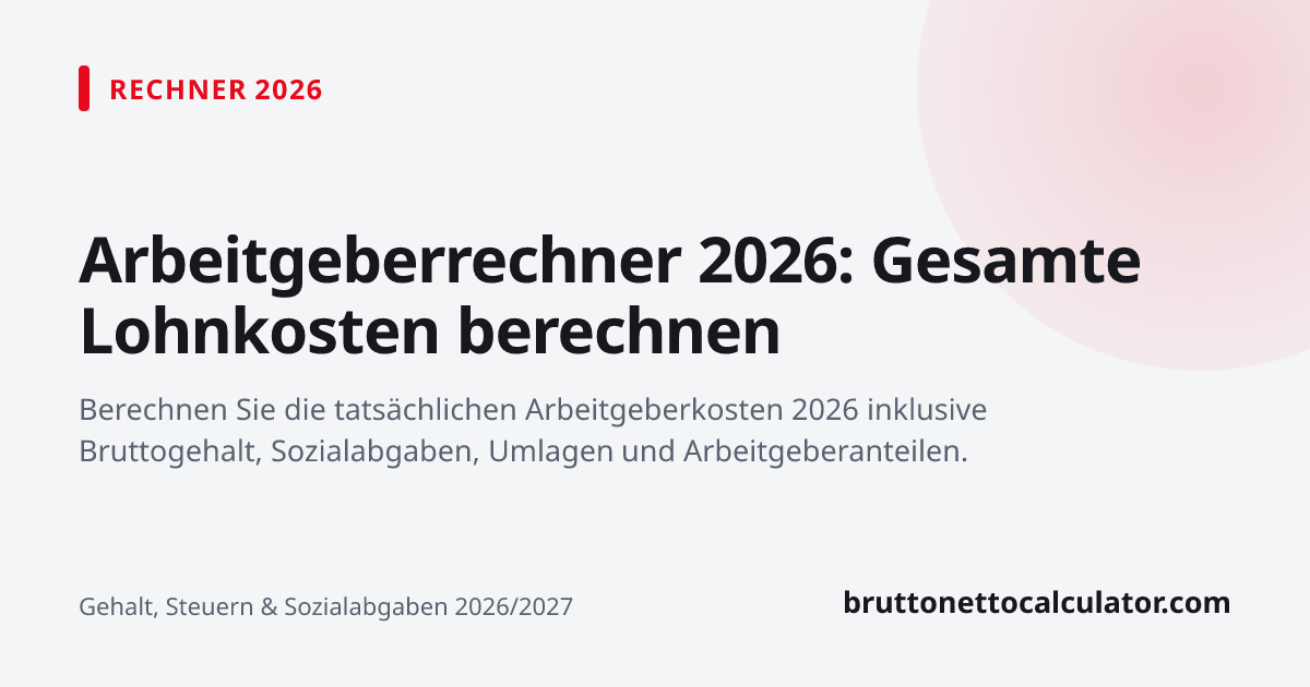 Grafik: Arbeitgeberrechner 2026: Gesamte Lohnkosten berechnen