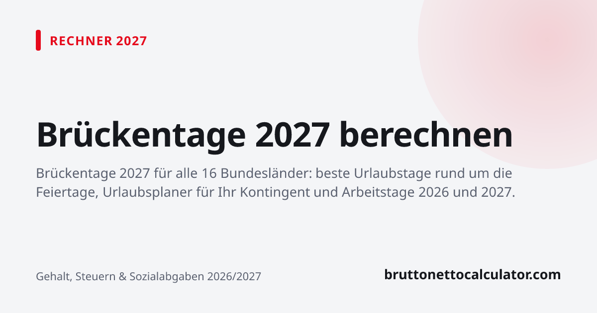 Grafik: Brückentage 2027 berechnen