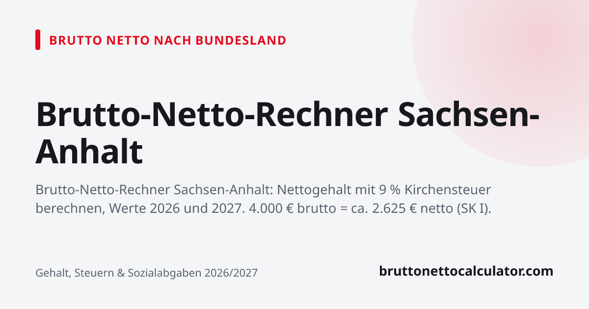 Grafik: Brutto-Netto-Rechner Sachsen-Anhalt