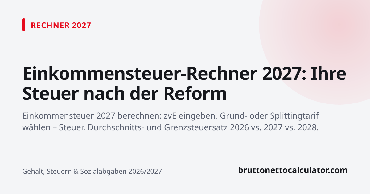 Grafik: Einkommensteuer-Rechner 2027: Ihre Steuer nach der Reform