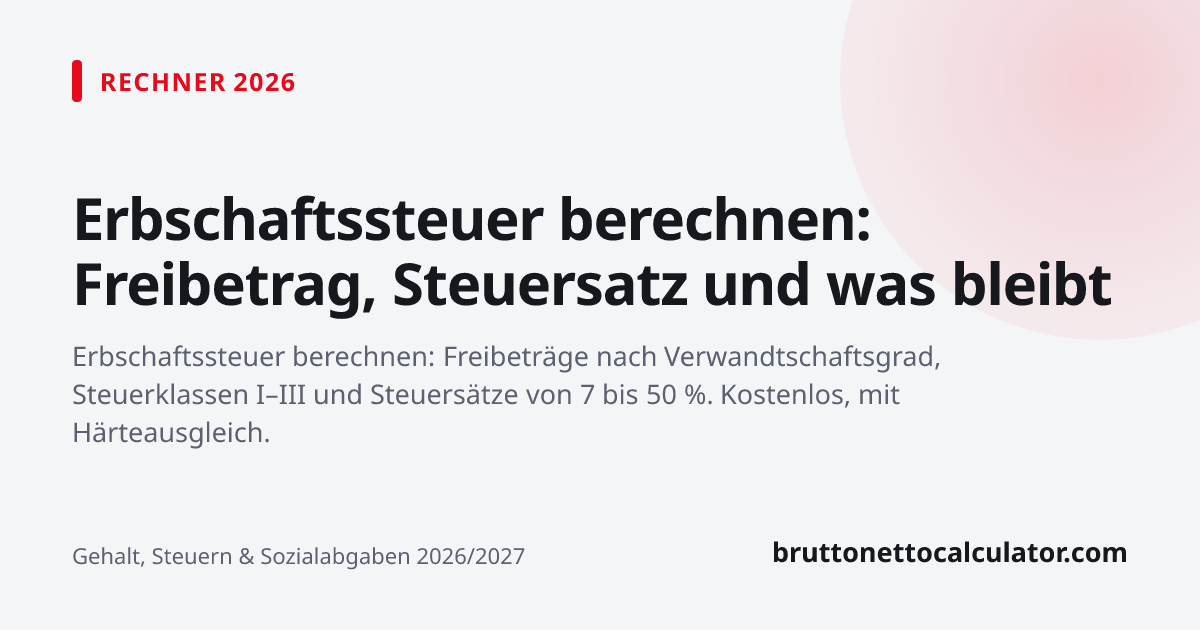 Grafik: Erbschaftssteuer berechnen: Freibetrag, Steuersatz und was bleibt