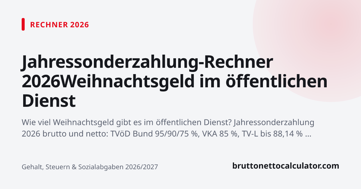 Grafik: Jahressonderzahlung-Rechner 2026Weihnachtsgeld im öffentlichen Dienst