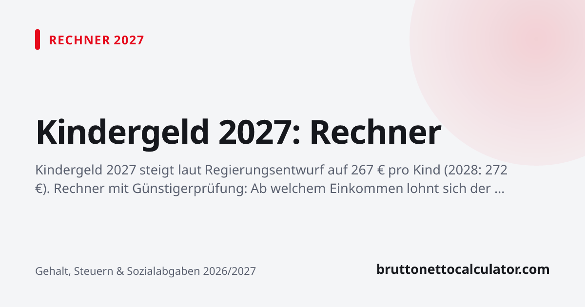 Grafik: Kindergeld 2027: Rechner