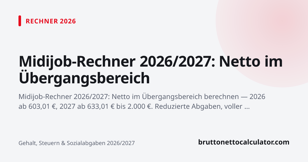 Grafik: Midijob-Rechner 2026/2027: Netto im Übergangsbereich