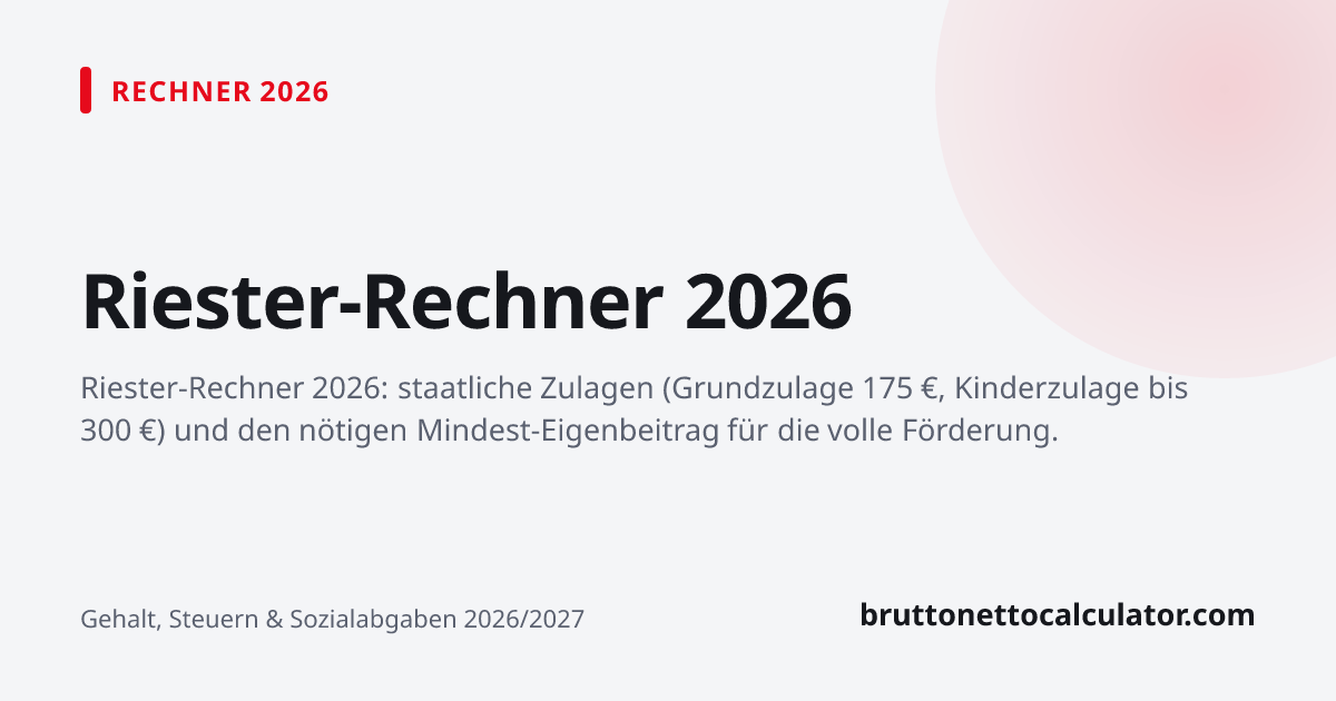 Grafik: Riester-Rechner 2026