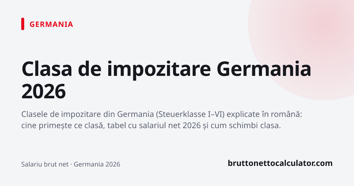 Grafik: Clasa de impozitare Germania 2026