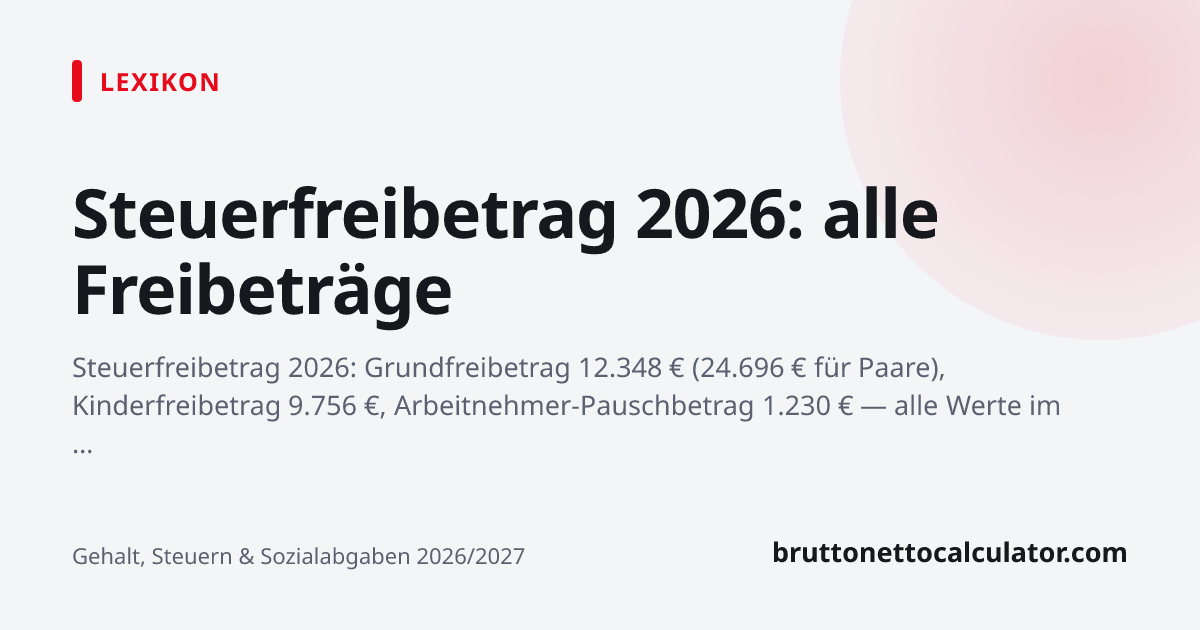 Grafik: Steuerfreibetrag 2026: alle Freibeträge