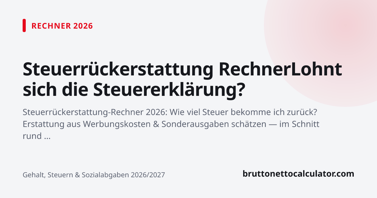 Grafik: Steuerrückerstattung RechnerLohnt sich die Steuererklärung?