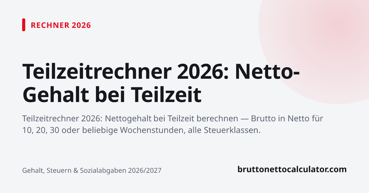 Grafik: Teilzeitrechner 2026: Netto-Gehalt bei Teilzeit