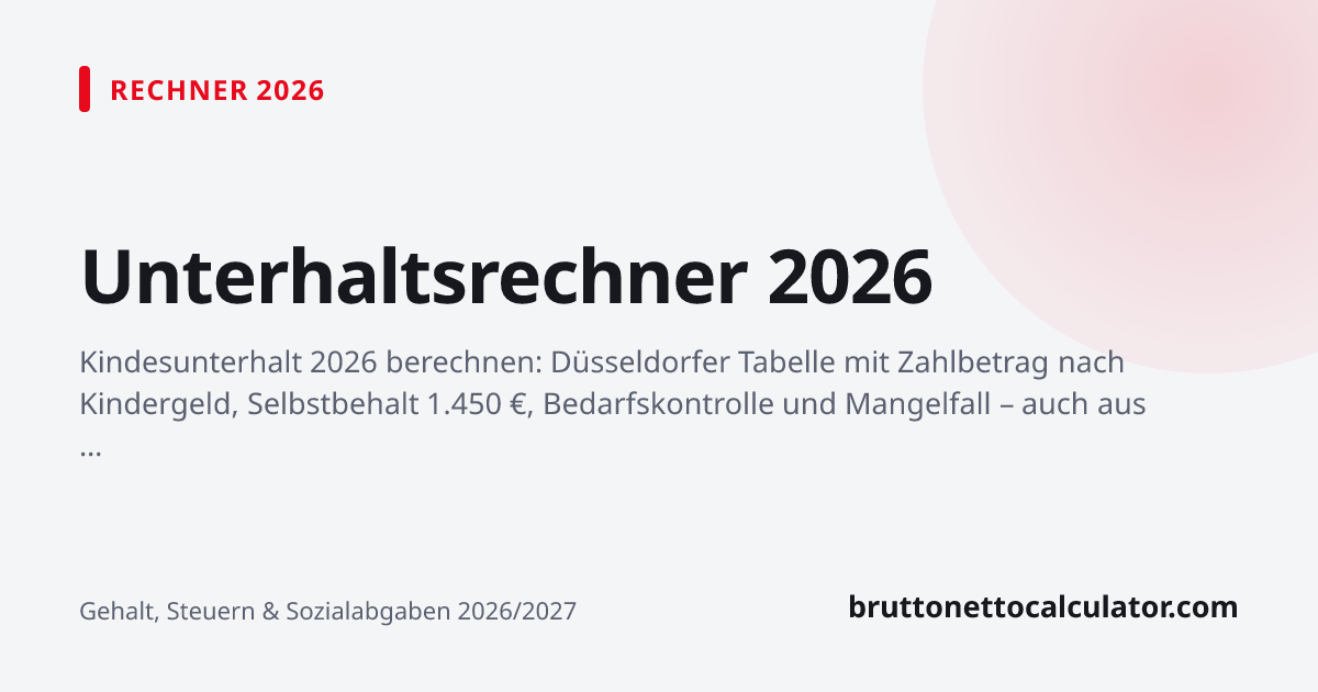 Grafik: Unterhaltsrechner 2026