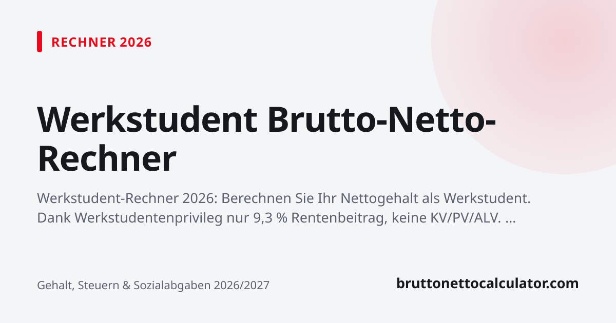 Grafik: Werkstudent Brutto-Netto-Rechner